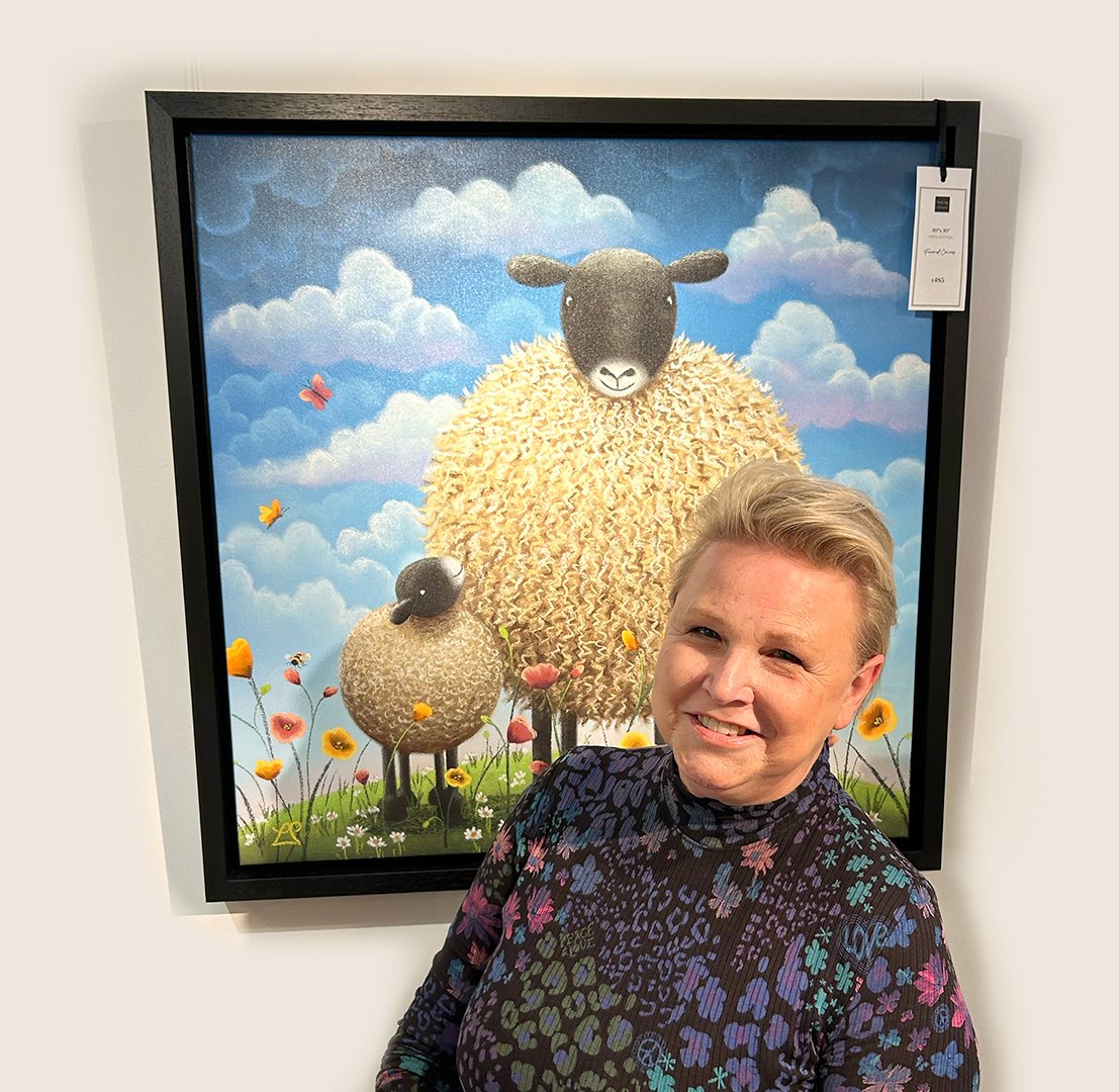 Interior view of the new gallery showcasing Lucy\'s artwork