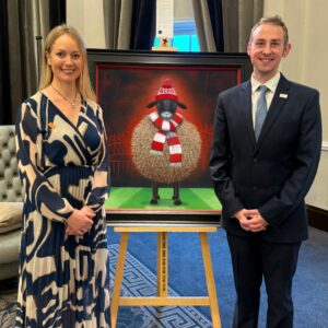 Lucy Pittaway with the Original Up the Boro and Dom McDonough from the MND Association