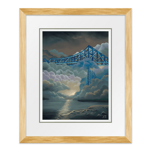 Steel River Framed Print / 9inch x 12inch / Oak
