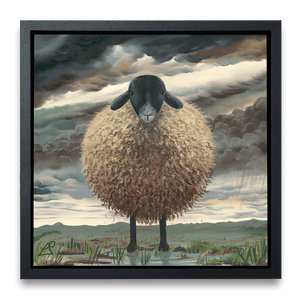 Shaggy Sheep 40" Canvas Framed in Black