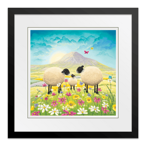 Butterflies and Babies 18" Framed in Web Black