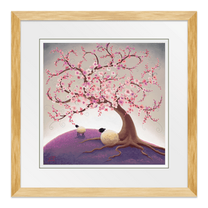 Little Blossom 10" Framed in Web Oak