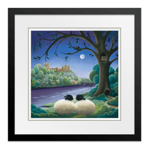 Under the Moon and Stars 15" Framed in Web Black