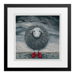 January Blues 15" Framed in Web Black