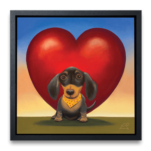 Puppy Love 40" Canvas Framed in Black