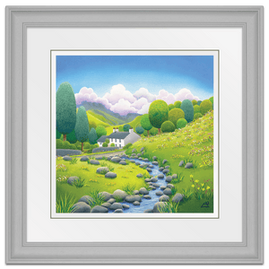 Blea Tarn House 18" Framed in Dove Bevel