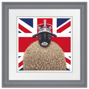 Queen of the Flock 26" Framed in Slate Grey Bevel