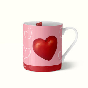 Pink & Red Hearts - Fine Bone China Mug