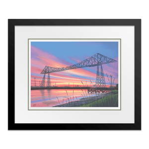Transporter Bridge - A Symbol of Strength 12" x 9" Framed in Web Black