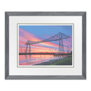 Transporter Bridge - A Symbol of Strength 18" x 13.5" Framed in Web Slate