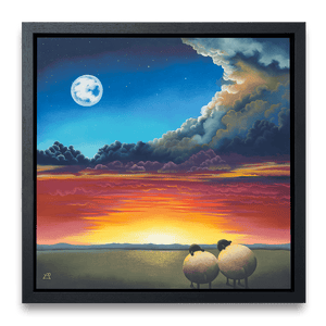 To the Moon and Back 30" Canvas Framed in Black