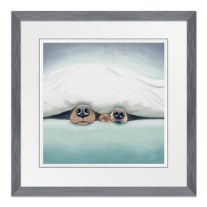 Duvet Day 10" Framed in Web Slate