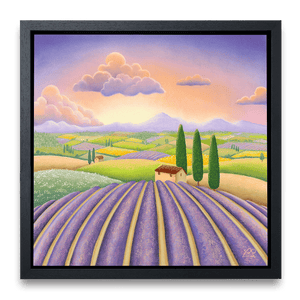 Lavender Fields 40" Canvas Framed in Black