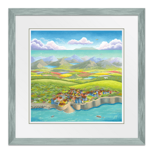 Flying Coast to Coast 18" Framed in Web Dove Grey