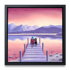 A Pawfect Place by the Water 40" Canvas Framed in Black