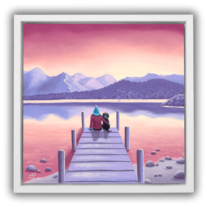 A Pawfect Place by the Water 40" Canvas Framed in White