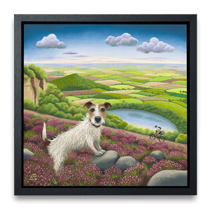 One Vet and His Dog 40" Canvas Framed in Black
