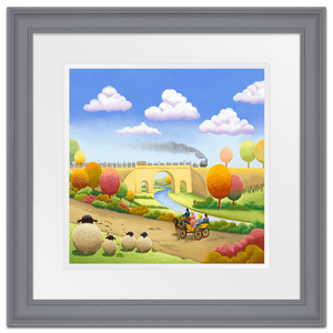 Railway 200 10" Framed in Slate Bevel