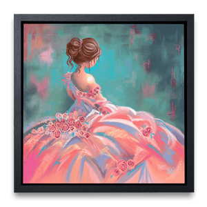 Rose 30" Canvas Framed in Black