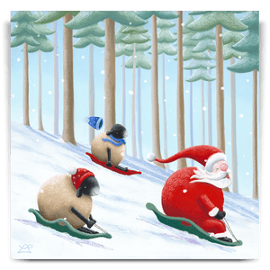 Jingle Trails and Woolly Tails 22" Unframed Canvas