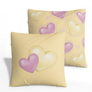 Butter & Pink Hearts - Cushion