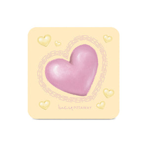 Butter & Pink Heart Coaster