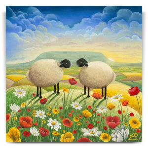 Meet Me by the Poppies and Daisies - Original Artwork