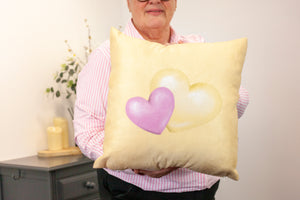 Butter & Pink Hearts - Cushion