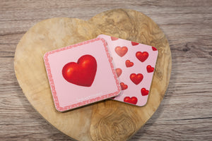 Pink & Red Heart Coaster