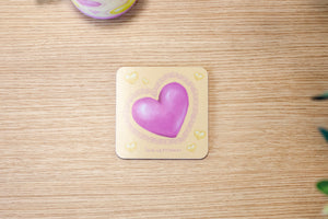 Butter & Pink Heart Coaster