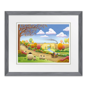Stockton & Darlington Railway 200 - 18" x 24" Framed in Slate Grey