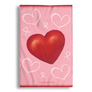 Large Red Hearts - Tea Towel