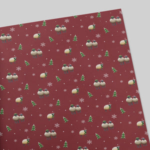 Christmas Wrapping Paper - Mulberry Red