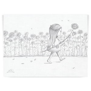 Sunflowers and Smiles Original Artist Sketch