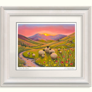 There for Ewe Framed Print / 18inch x 13.5inch / White Bevel