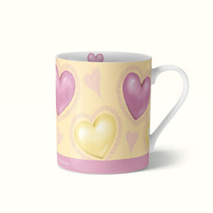 Butter & Pink Hearts - Fine Bone China Mug