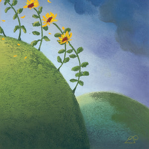 Weathered Sunflowers - Original Artwork