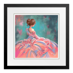 Rose 18" Framed in Black